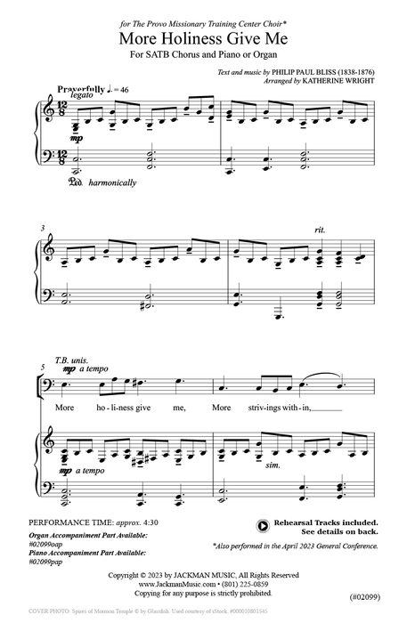 More Holiness Give Me - SATB pg. 2 | Sheet Music | Jackman Music