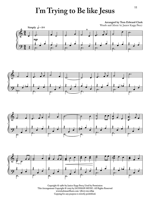 Charity - Sacred Intermediate Piano Solos pg. 11 | Sheet Music | Jackman Music