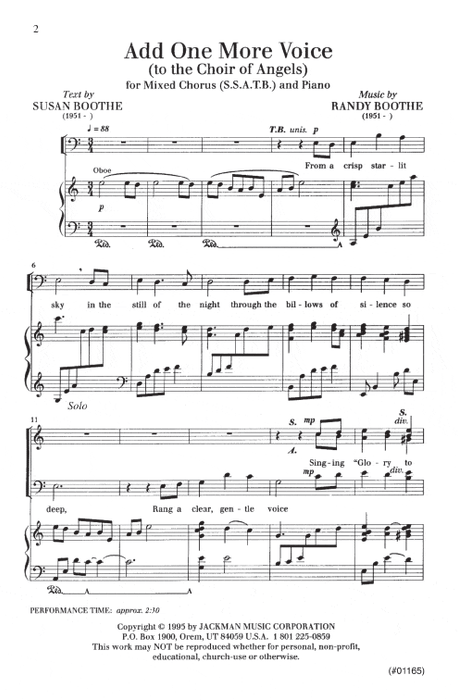 Add One More Voice Satb | Sheet Music | Jackman Music