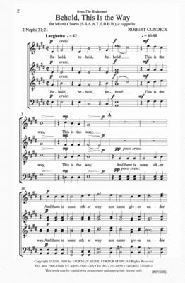 Behold This Is The Way Ssaattbbb A Cappella | Sheet Music | Jackman Music