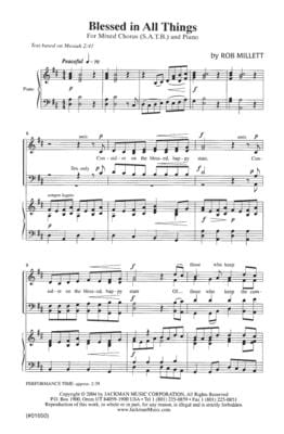 Blessed In All Things Satb | Sheet Music | Jackman Music