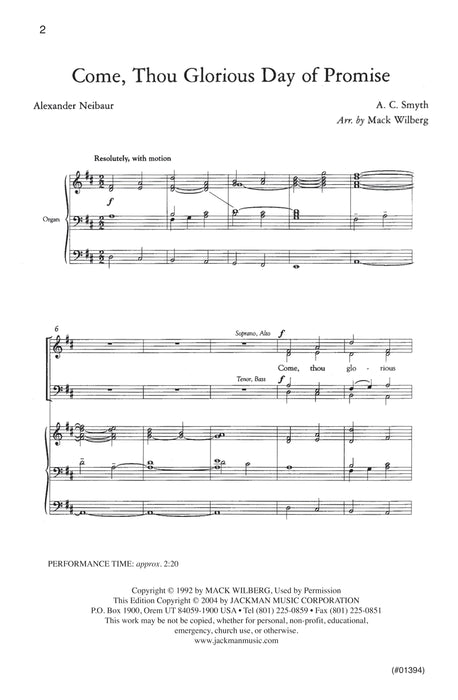Come Thou Glorious Day Of Promise Satb | Sheet Music | Jackman Music