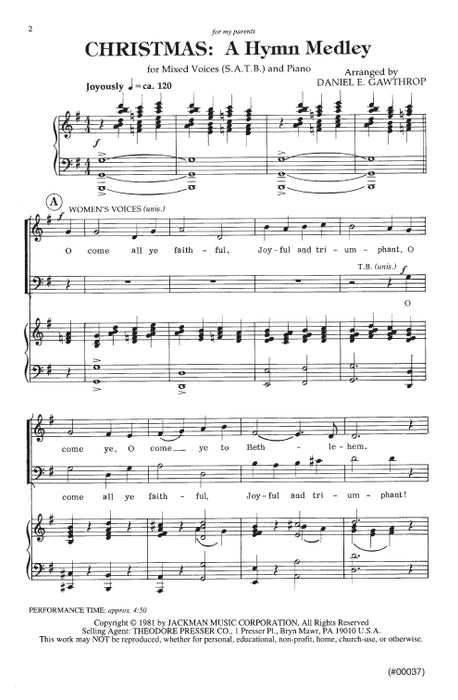 Christmas A Hymn Medley Satb | Sheet Music | Jackman Music