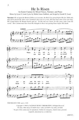 He Is Risen Cantata | Sheet Music | Jackman Music