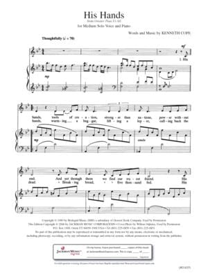 His Hands Vocal Solo | Sheet Music | Jackman Music