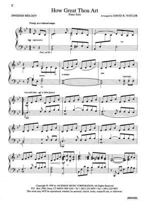 How Great Thou Art Piano Solo Naylor | Sheet Music | Jackman Music