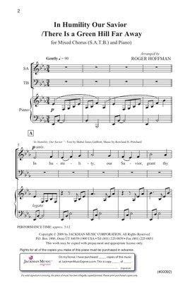In Humility Our Savior There Is A Green Hill Far Away Satb | Sheet Music | Jackman Music