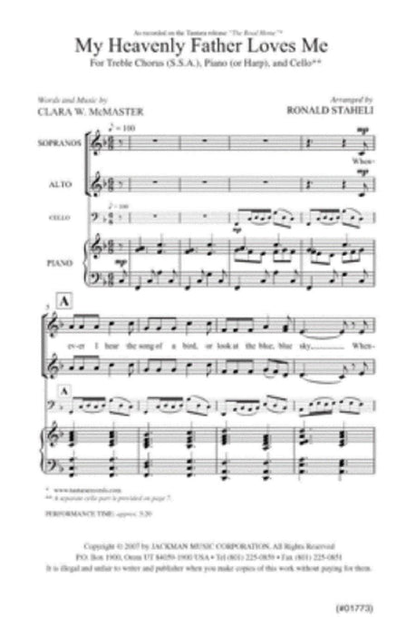 My Heavenly Father Loves Me - SSA | Sheet Music | Jackman Music