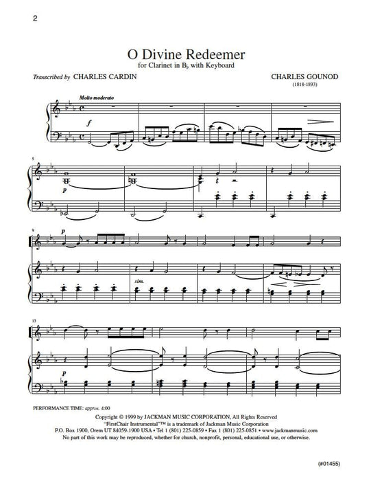 O Divine Redeemer Clarinet | Sheet Music | Jackman Music