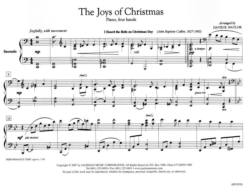 The Joys of Christmas (Medley) - Piano Duet | Sheet Music | Jackman Music