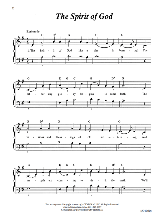 Hymns for Easy Piano pg. 2 | Sheet Music | Jackman Music