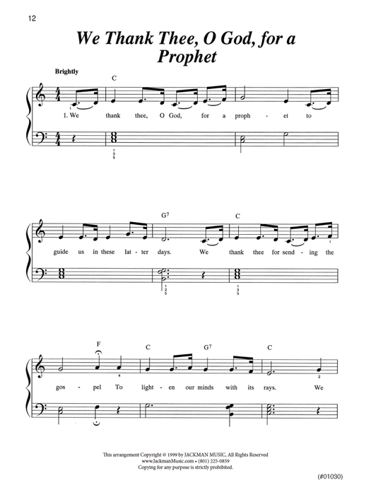 Hymns for Easy Piano pg. 12 | Sheet Music | Jackman Music