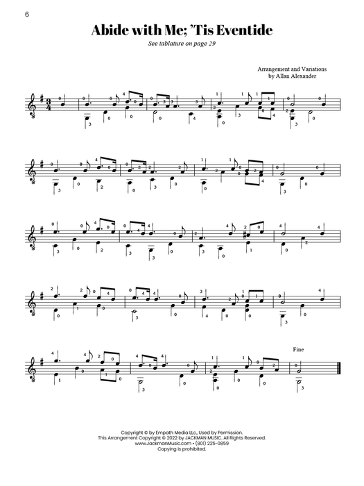 Songs of Faith for Guitar - Volume 1 Abide with Me; 'Tis Eventide | Sheet Music | Jackman Music