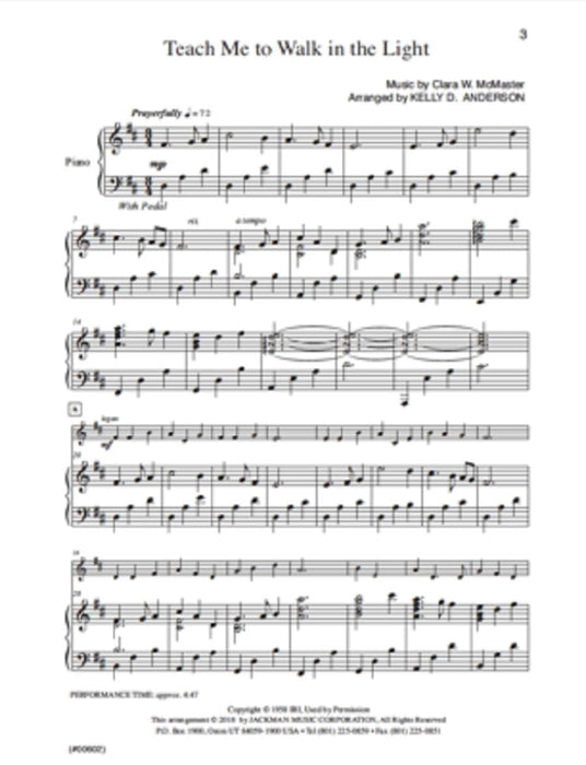 Teach Me To Walk In The Light Violin Solo | Sheet Music | Jackman Music