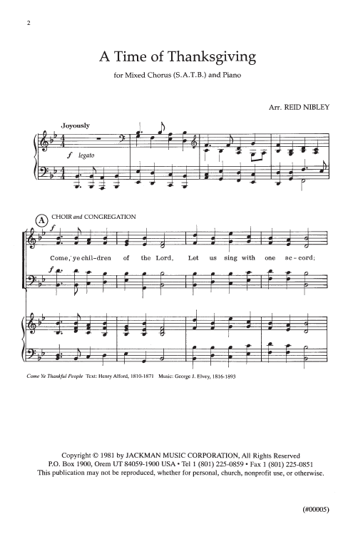 A Harvest Of Thanksgiving sheet music for choir (2-Part) (PDF)