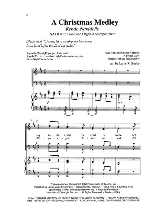 A Christmas Medley - SATB, Piano & Organ