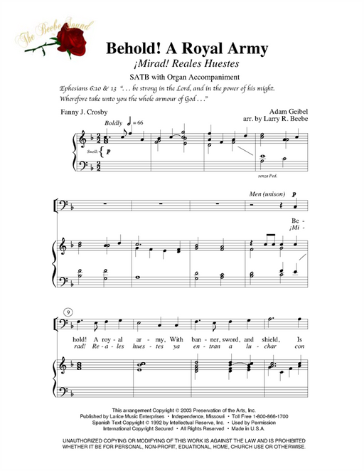 Behold! A Royal Army - SATB with Organ