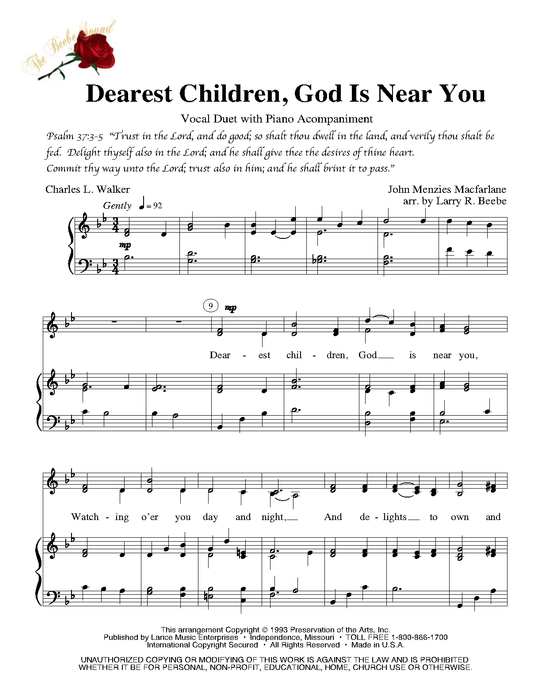 Dearest Children God Is Near You - Vocal Duet