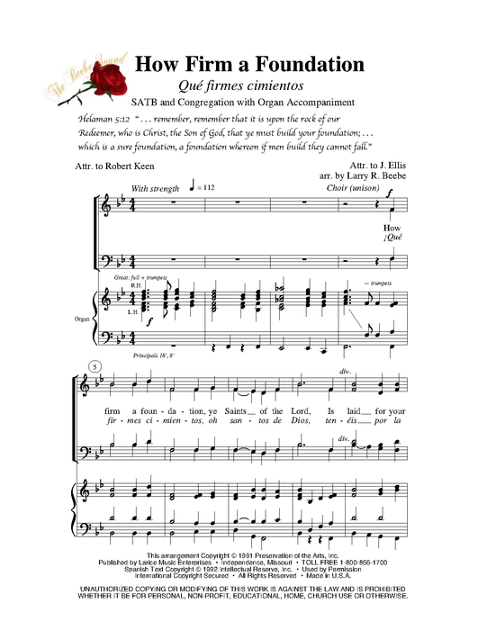 How Firm a Foundation - SATB with Organ