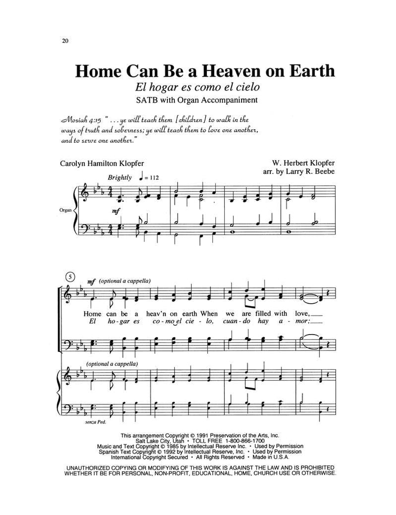 Home Can Be a Heaven on Earth - SATB with Organ — Jackman Music