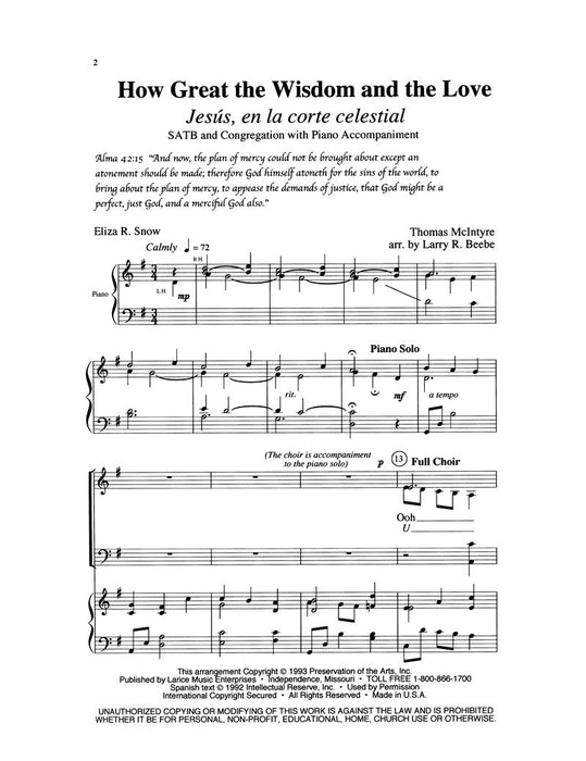 How Great the Wisdom and the Love - SATB