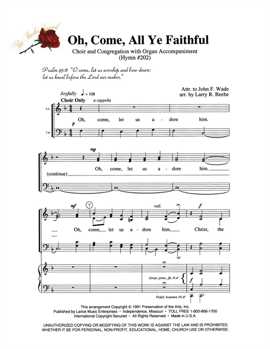 O Come All Ye Faithful - SATB