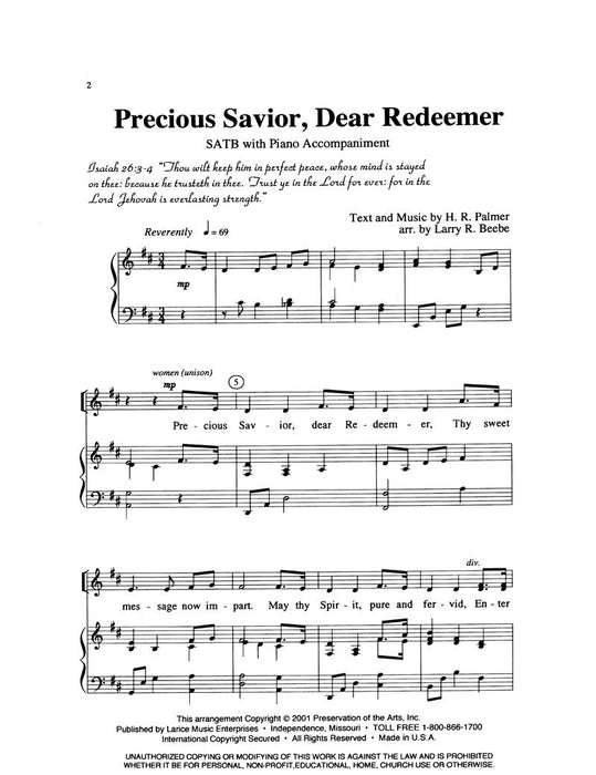 Precious Savior, Dear Redeemer - SATB