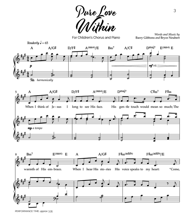 Pure Love Within - Song Kit pg. 3 | Sheet Music | Jackman Music