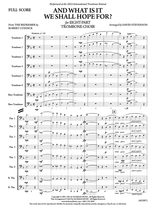 And What Is It We Shall Hope For? - Trombone Choir Score pg. 2 | Sheet Music | Jackman Music