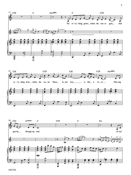 Jesus' Love Is Like a River - Low Voice, Violin, and Piano - Marshall McDonald pg. 3 | Sheet Music | Jackman Music
