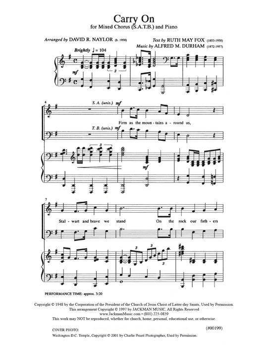 Carry On - SATB pg. 2 | Sheet Music | Jackman Music