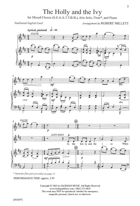 The Holly and the Ivy - SSAATTBB pg. 3 | Sheet Music | Jackman Music