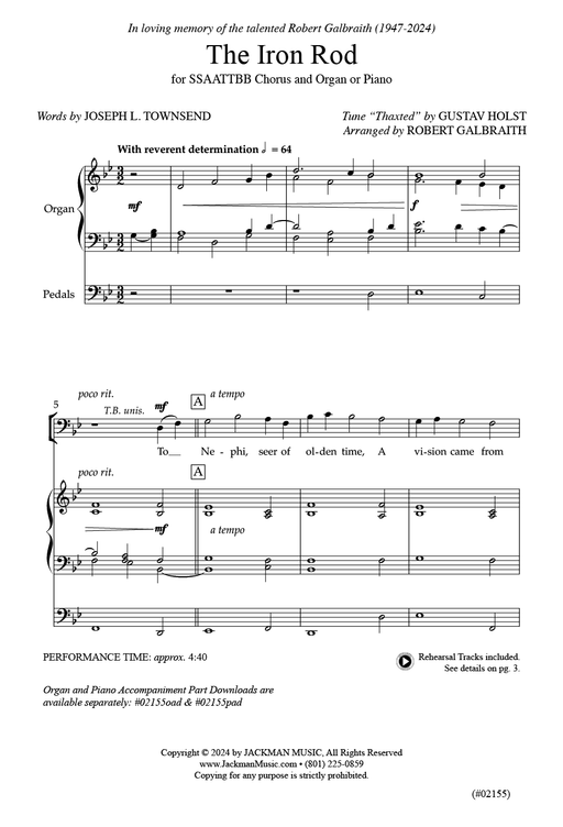 The Iron Rod - SSAATTBB pg. 2 | Sheet Music | Jackman Music