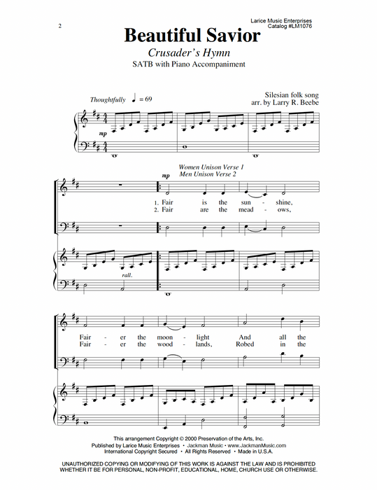 Beautiful Savior - SATB