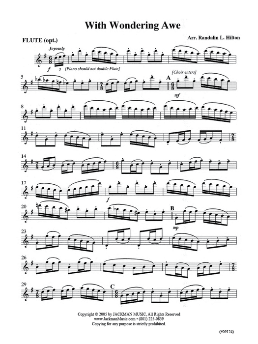 With Wondering Awe - Flute obbligato for #01702