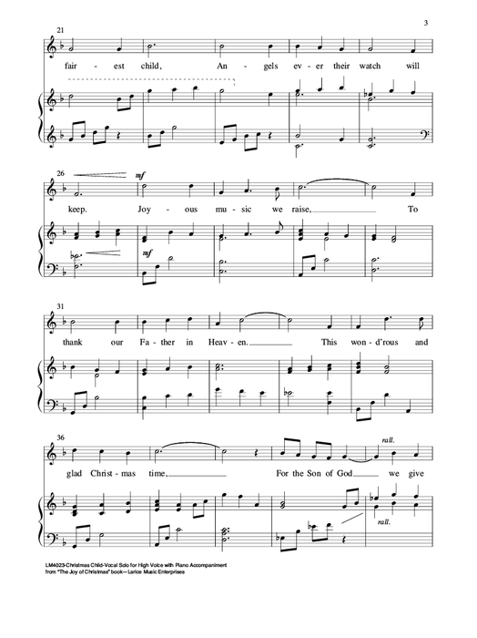 Christmas Child - High Vocal Solo