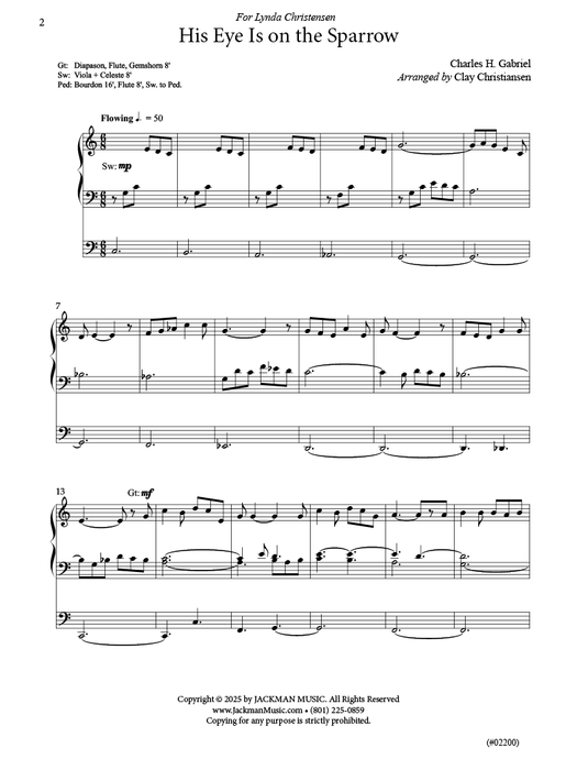 Let Us Worship Anew - His Eye Is on the Sparrow - Organ | Sheet Music | Jackman Music