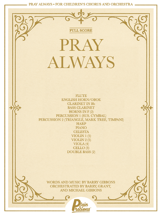 Pray Always - Orchestration: Score and Parts