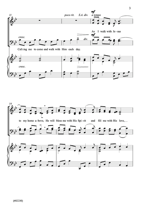 I Will Walk With Jesus - SATB, Violin, and Piano or Organ