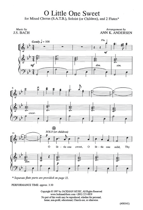 O Little One Sweet - SATB