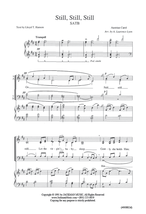 Still Still Still - SATB - Lyon