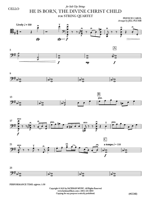 He Is Born, the Divine Christ Child - String Quartet