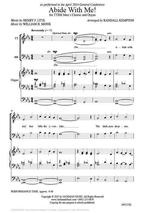 Abide With Me! - TTBB