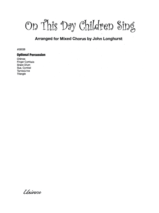 On This Day Children Sing - Percussion Parts