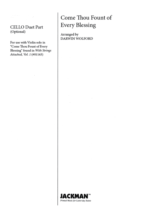 Come Thou Fount of Every Blessing - Optional Cello Duet Part