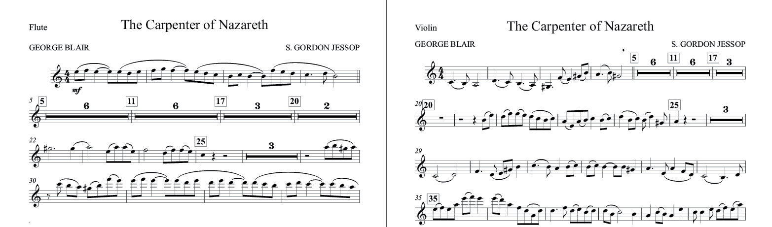 The Carpenter of Nazareth - Instrumental Parts