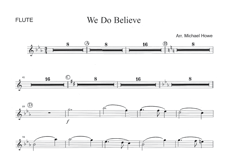 We Do Believe - Flute Part