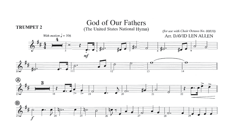 God of Our Fathers - Brass & Percussion Parts