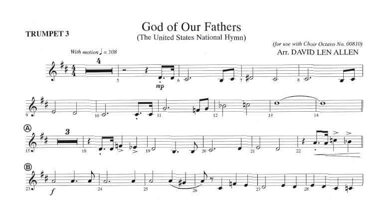God of Our Fathers - Brass & Percussion Parts