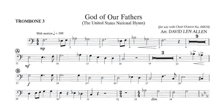 God of Our Fathers - Brass & Percussion Parts